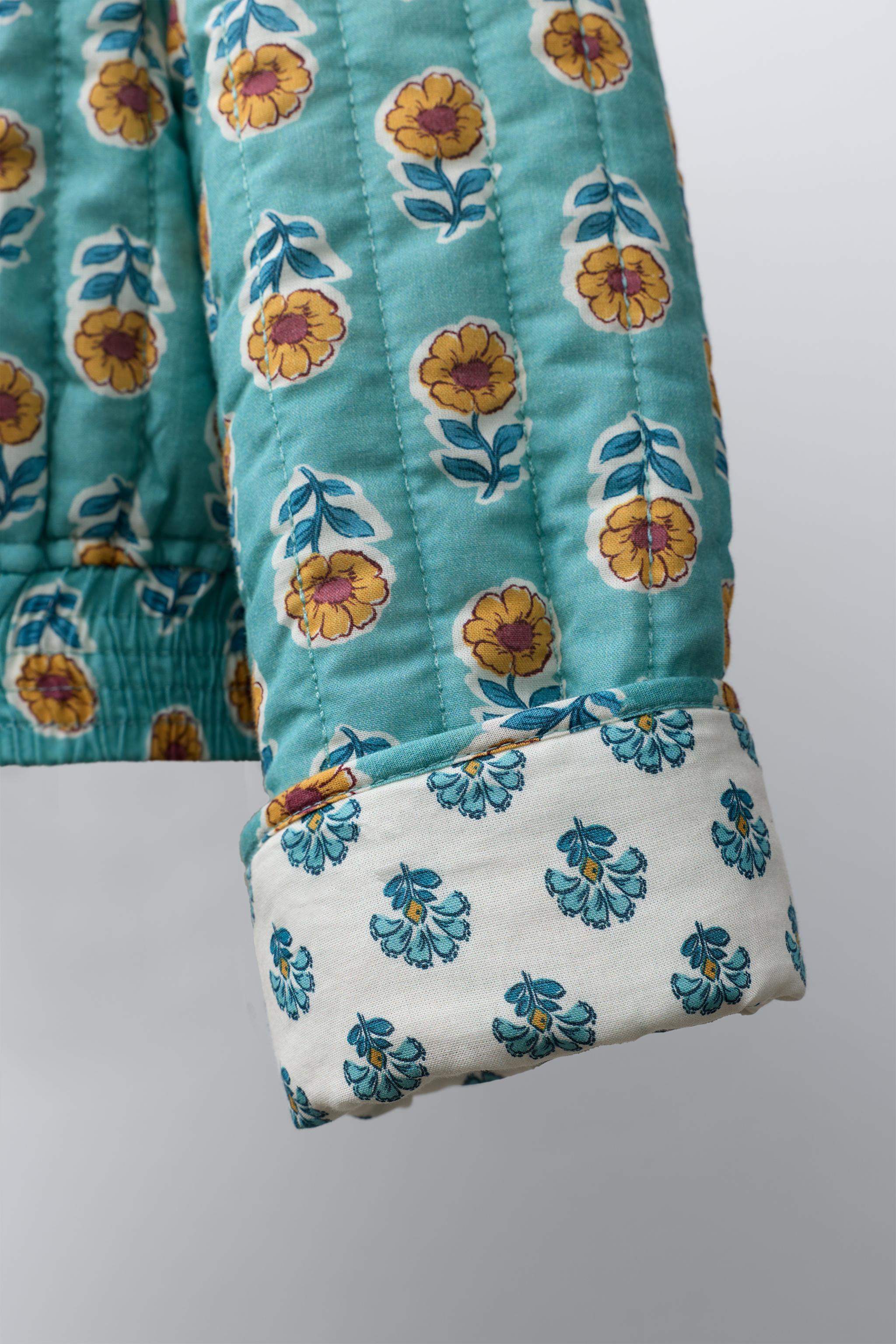 FLORAL PRINT PUFFER JACKET